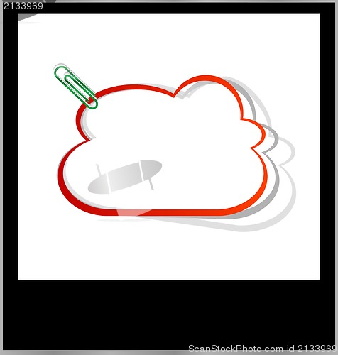 Image of Photo frame with abstract red paper cloud