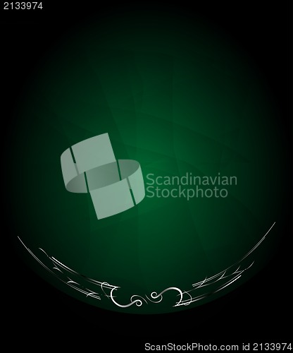 Image of Green with gold floral label