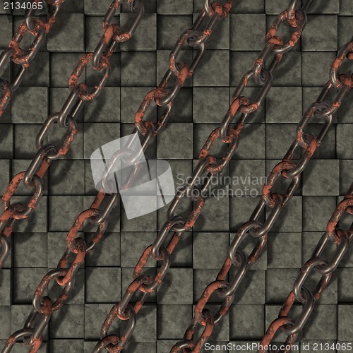 Image of chains on stone background