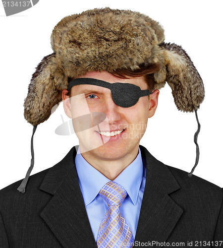 Image of Russian pirate in business - isolated on white background