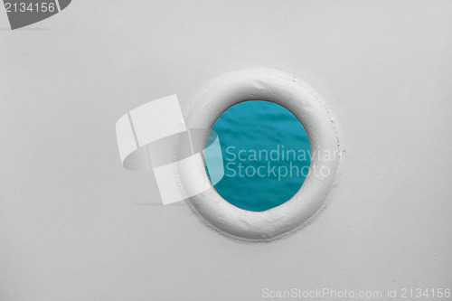 Image of Ship porthole on white wall