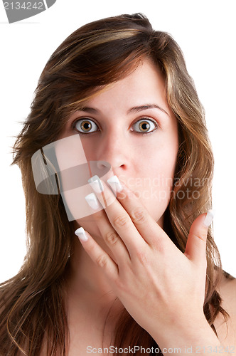 Image of Shocked Woman Covering her Mouth