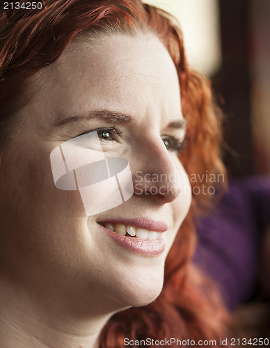 Image of Young Woman with Beautiful Auburn Hair