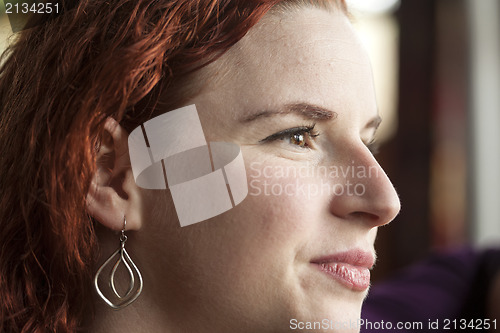 Image of Young Woman with Beautiful Auburn Hair
