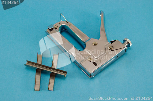 Image of stapler pin clip tool  part fasten material 