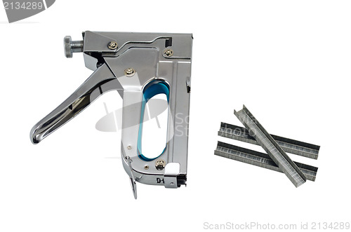 Image of stapler pin clip tool  fasten isolated 