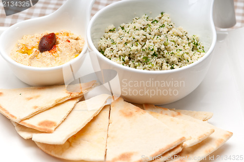 Image of taboulii couscous with hummus