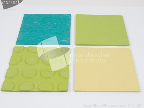 Image of Green rubber linoleum sample