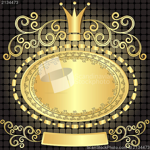 Image of Vintage gold oval frame