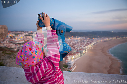 Image of Girl looking at Nazare