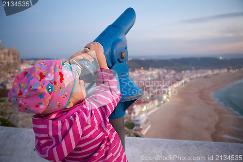 Image of Girl looking at Nazare