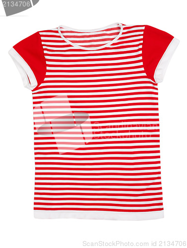 Image of Red and white striped sport shirt