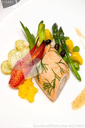 Image of Steamed Salmon stuffed with Bok Choy