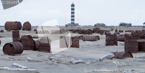 Image of  drums on Arctic coast