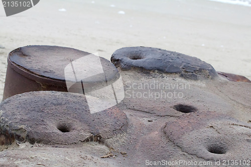 Image of  drums on Arctic coast