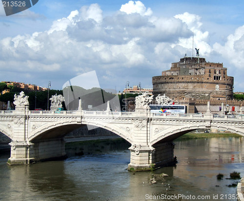 Image of Bridge in Tiber and Castel San Angelo