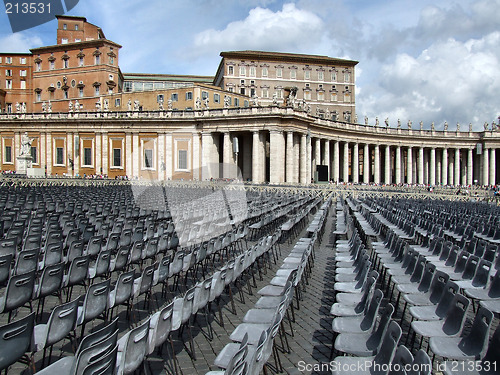 Image of Saint Peter square - rows of seats