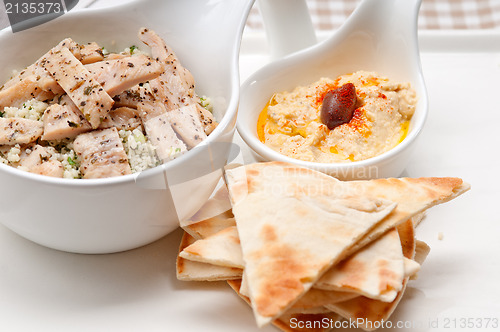 Image of chicken taboulii couscous with hummus