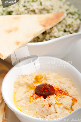 Image of taboulii couscous with hummus