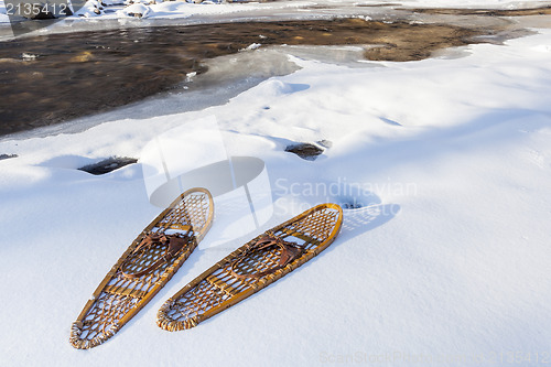 Image of classic Bear Paw snowshoes