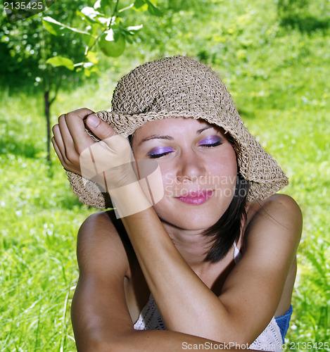 Image of Young female in the park 