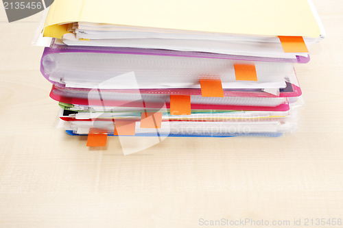 Image of Many files and sticky notes