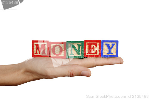 Image of Money word in a hand