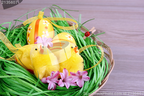 Image of Easter eggs in a basket 