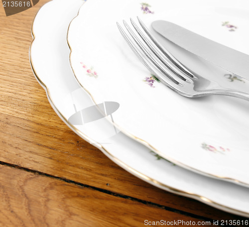 Image of Dishes and cutlery set 
