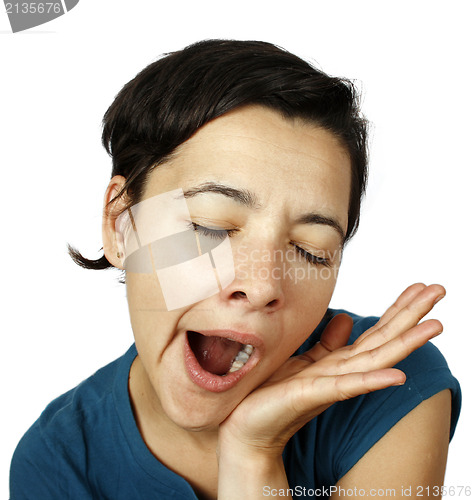 Image of Woman yawning 