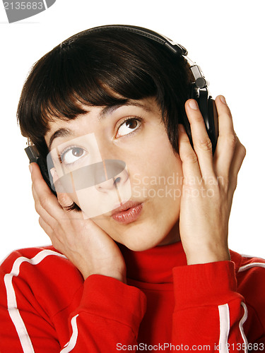Image of Woman listening music