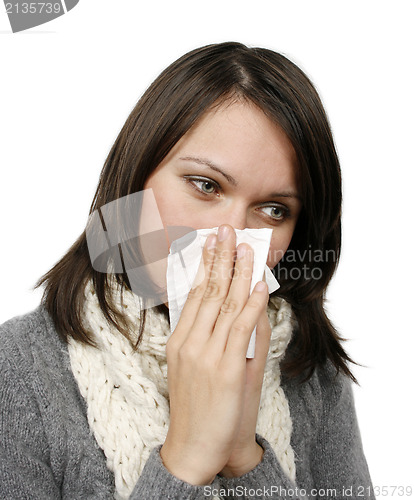 Image of Woman who has caught cold 