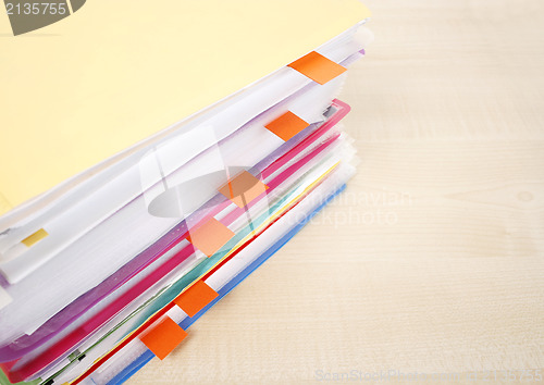 Image of Many files and sticky notes 