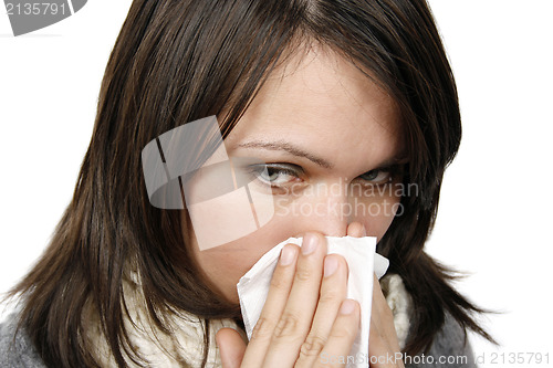 Image of Woman who has caught cold 