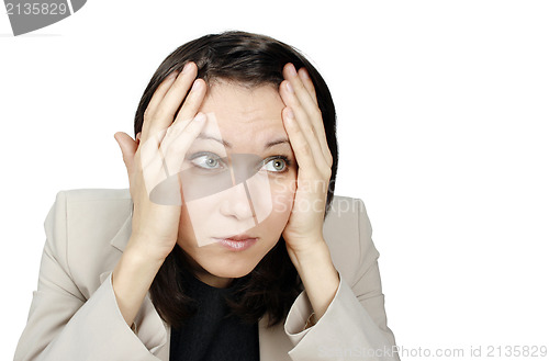 Image of Portrait of a thoughtful business woman