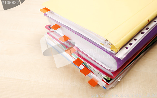 Image of Many files and sticky notes