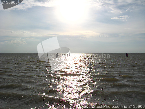 Image of People bathing in the sea