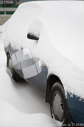 Image of Car covered snow.