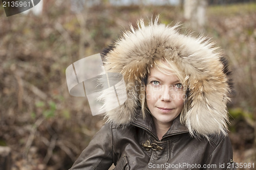 Image of Blonde Woman with Beautiful Blue Eyes