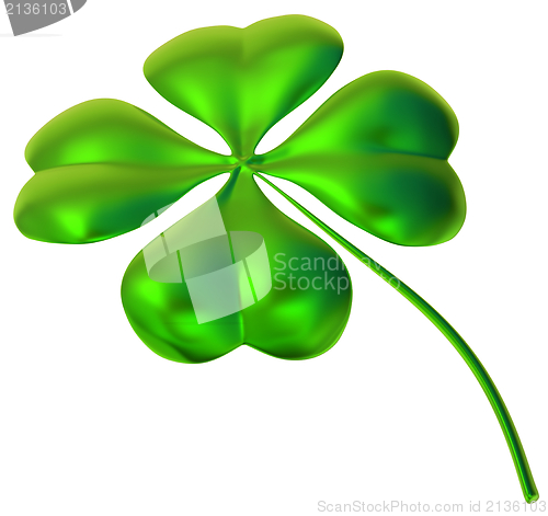 Image of four-leaf clover as symbol of good luck