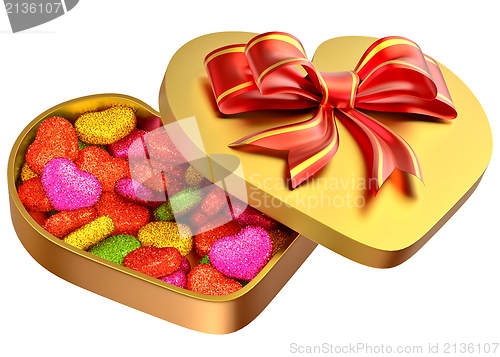 Image of candy in a box as a gift for Valentine's Day