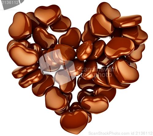 Image of heart shape chocolate as gift for Valentine's Day