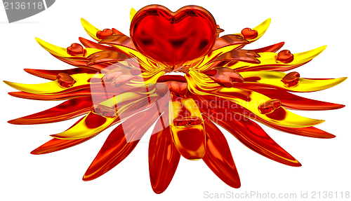 Image of flower from hearts and leaves