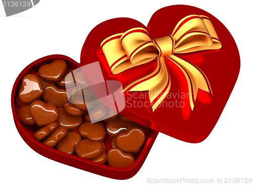 Image of chocolate in a box as a gift for Valentine's Day