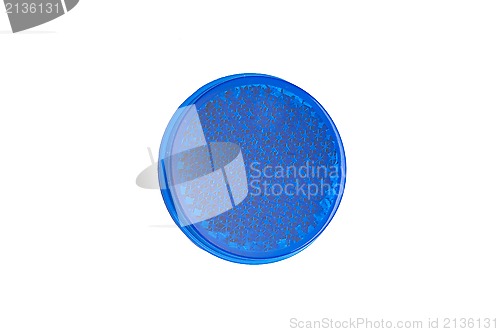 Image of Round blue reflector isolated on white.