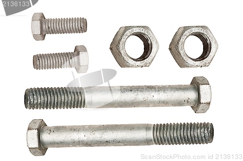 Image of Galvanized nuts and bolts