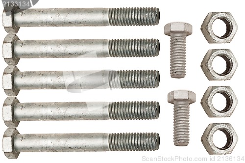 Image of Galvanized nuts and bolts