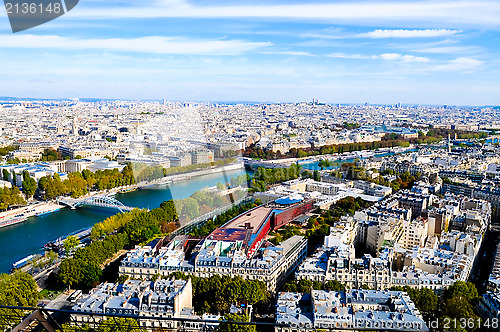 Image of Aerial view from top of Eiffel Tower.