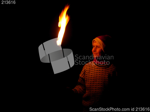 Image of Christmas boy waiting for santa