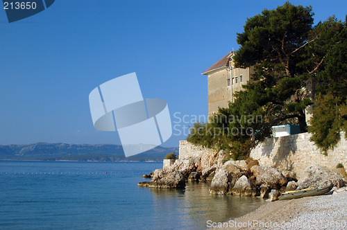 Image of monastery rocky coastline croatia